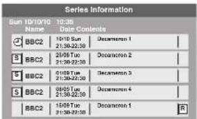 Series Information Sun 10/10/10 10:30 Name Date Contents BBC2 10:10 Sun Decemeron 1 BBC2 25:06 Tue Decemeron 2 BBC2 01:08 Tue Decemeron 3 BBC2 09:05 Tue Decemeron 4 BBC2 15:08 Tue Decemeron 1 R