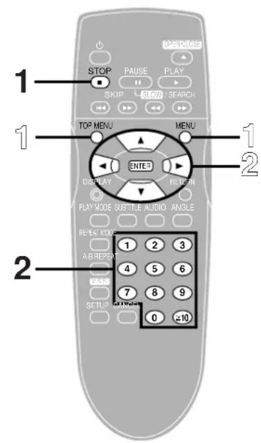 1 STOP PAUSE PLAY SKIP SLOW SEARCH 1 TOP MENU MENU 2 ENTER DISPLAY RELEMON PLAY MODE SUBTITLE AUDIO ANGLE RELENT MODE A B REPEAT 0 2 3 4 5 6 7 8 9 SETUP CAN LIME 0 ≥10