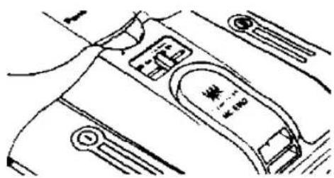 Technical diagram showing a mechanical component with labeled parts and directional arrows indicating motion or flow.