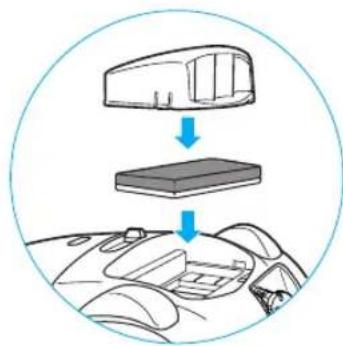 Diagram showing a car interior with a device, indicating a process from top to bottom of the dashboard.