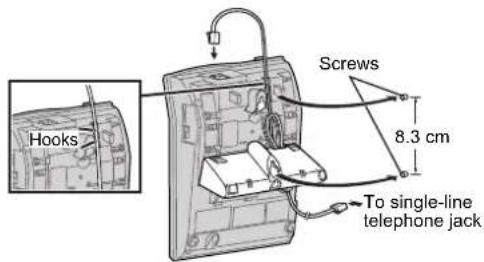 Hooks, screws, 8.3 cm, to single-line telephone jack