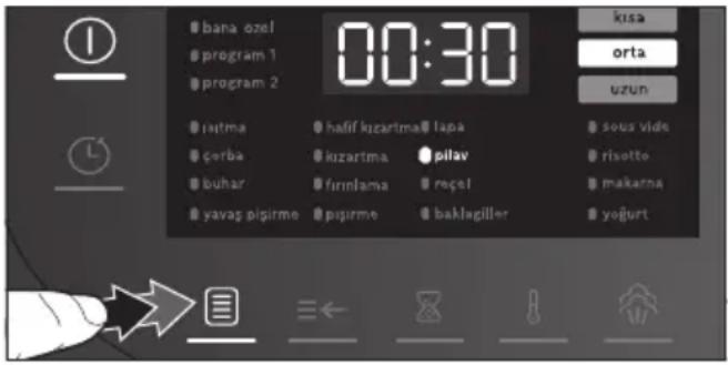 bana ozel program 1 program 2 00:30 kisa orta uzun ratma halif kuzartma lapa sous vide çerba kuzartma pilav risotto buhar firnlama reçel makanna yavaş pijirme pişirme baklagiller yogurt
