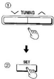 graph TD A["① TUNING"] --> B["↓"] B --> C["② SET"]