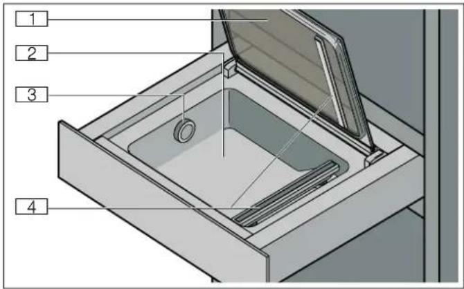 Technical diagram of a mechanical device with numbered components for identification