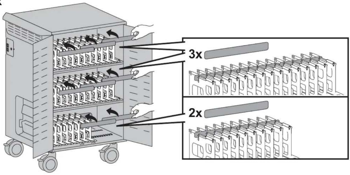 Diagram illustrating battery storage system with labeled components and multipliers (2x, 3x)