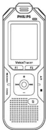 PHILIPS VoiceTracer F1 F2 MENU HOLDEN + - GND