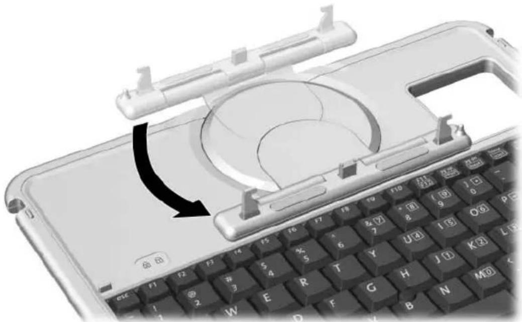 Illustration of a smartphone keyboard with a mouse and mouse accessories, showing the keyboard's internal components (no text or symbols).