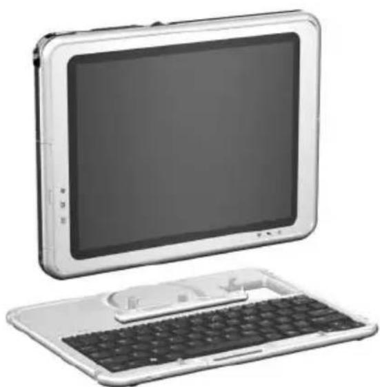 Illustration of a desktop computer with a blank screen and keyboard (no text or symbols visible).