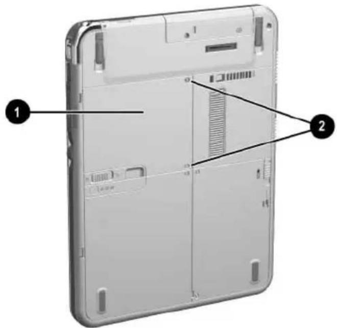 Diagram of a device rear panel with labeled components, showing front and back views with numbered annotations.