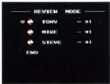 REVIEW MODE TONY - *1 MTKE - *1 STEVE - *1 END