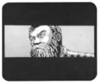 Black-and-white illustration of a bearded man in profile, no text or symbols present