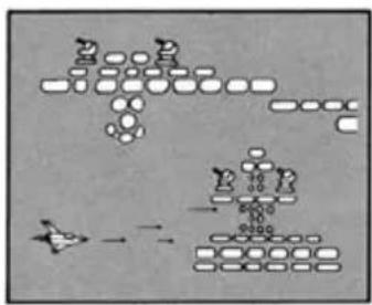 Diagram showing a game with character positions and a star, possibly illustrating a game or simulation scenario.