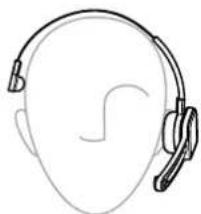 Line drawing of a human ear with earphones (no text or symbols)