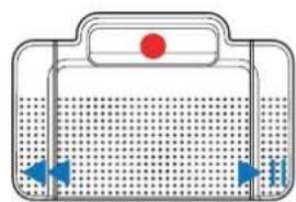Diagram of a container with liquid and arrows indicating flow or movement (no text or symbols)