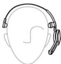 Line drawing of a human head wearing a headset (no text or symbols)