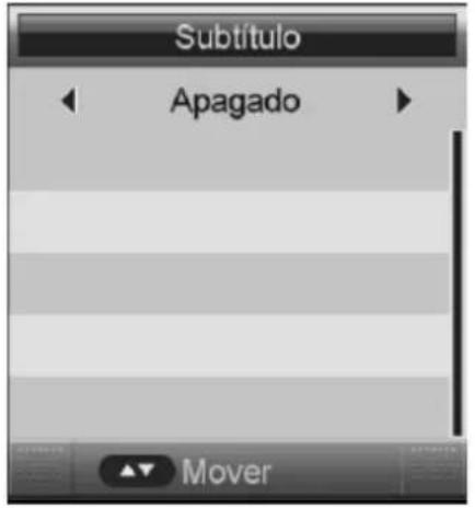 Subtítulo Apagado Mover