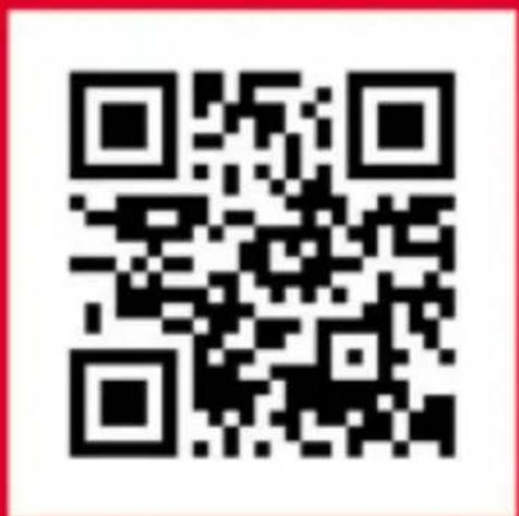QR code image with red border, no readable text or symbols beyond the matrix pattern