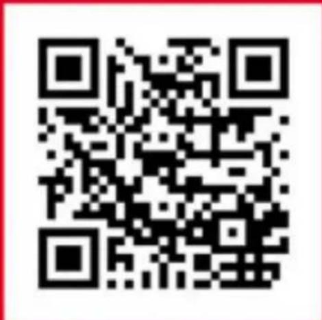 QR code image with red border, no readable text or symbols beyond the matrix pattern
