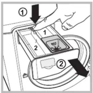 HOTPOINT AQD1171D 697ID EU/A - Rengöring av tvättmedelslådan - 1