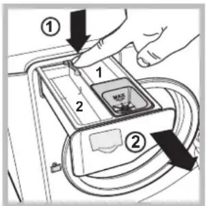 HOTPOINT AQD1171D 697ID EU/A - Rengjøre vaskemiddelskuffen - 1