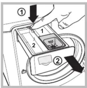 HOTPOINT AQS73F 09 EU - Čistenie dávkovača pracích prostriedkov - 1