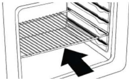 Diagram of a kitchen interior showing a grater with a black arrow pointing to the interior (no text or symbols)