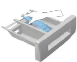 3D rendered image of a gray plastic container with a blue internal component (no text or symbols).