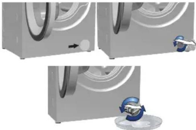 BEKO WRE 6512 BWW1 - Spuszczanie wody z pralki z wężem spustu awaryjnego: - 2