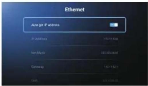 Ethernet Auto get IP address IP Address 175.17.03.6 Net Mask $81,000,000.0 Options up 175.17.02.1 Costs 127.17.00.00