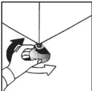 Illustration of a hand holding a small object with arrows indicating motion or direction (no text or symbols)