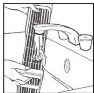 Line drawing of hands using a tool to interact with a mechanical component (no text or symbols visible)