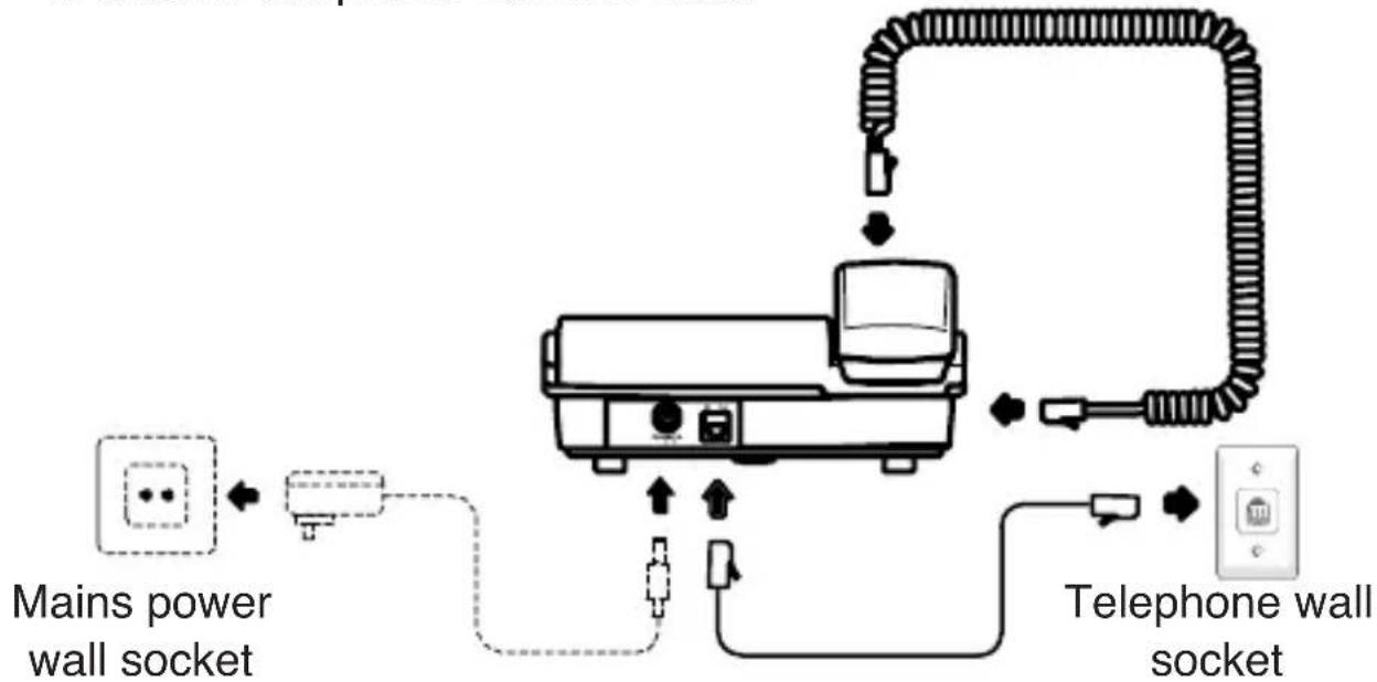 graph TD A["Mains power wall socket"] --> B["Device with plug"] B --> C["Device with plug"] C --> D["Device with plug"] D --> E["Telephone wall socket"] E --> F["Device with plug"] style A fill:#f9f,stroke:#333 style B fill:#ccf,stroke:#333 style C fill:#cfc,stroke:#333 style D fill:#fcc,stroke:#333…