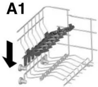 Diagram of a mechanical assembly inside a wire cage, showing internal components and a downward arrow, no text or symbols.