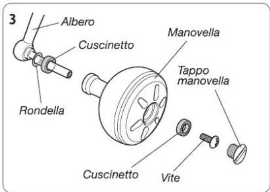 3 Albero Cuscinetto Rondella Manovella Tappo manovella Cuscinetto Vite