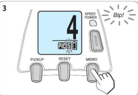 3 4 SPEED POWER Bip! PICKUP RESET MEMO