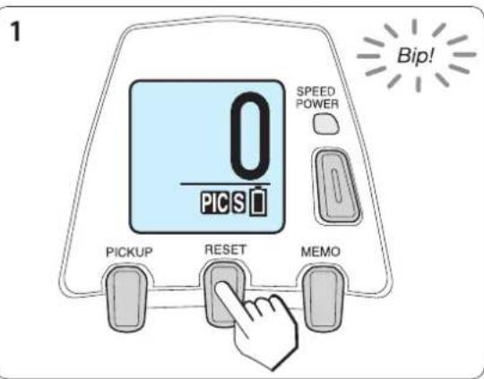 1 0 PICS1 SPEED POWER PICKUP RESET MEMO Bip!