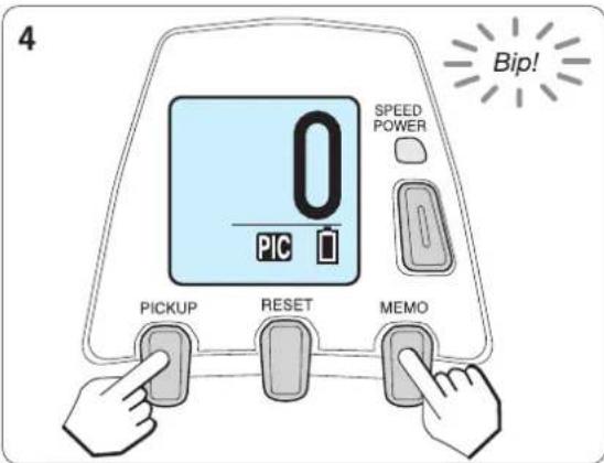 4 SPEED POWER PIC PICKUP RESET MEMO Bip!