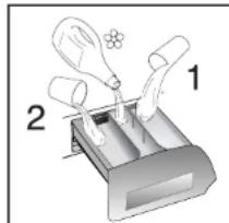 Schéma montrant deux composants étiquetés (1 et 2) d'un dispositif avec une ampoule et une fleur, illustrant probablement un processus ou un assemblage.