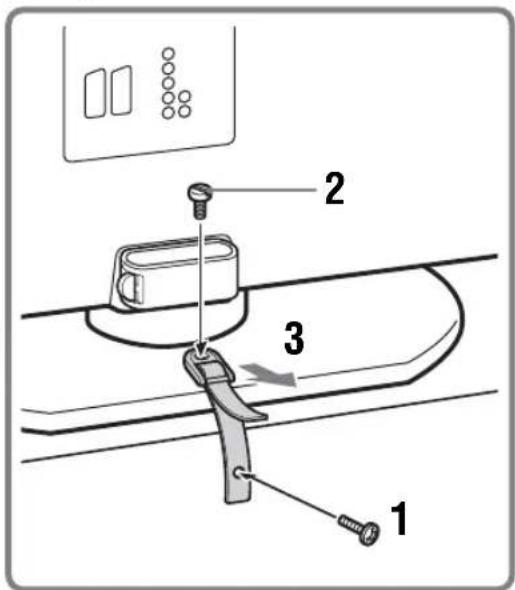 Diagram of a sewing machine tool with labeled parts including screw, needle, and adjustment mechanism.