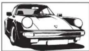 Front view line drawing of a classic 19th-century sports car (no text or symbols)
