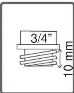 3/4" 10 mm