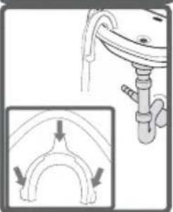 Diagram showing a mechanical component with an inset view of a curved bracket or support structure (no text or symbols)