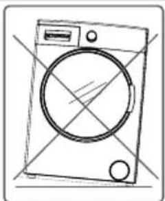 Line drawing of a washing machine with circular vent and buttons (no text or symbols).