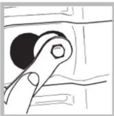 Simple line drawing of a mechanical clamp or grip. No text or symbols.