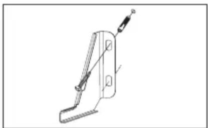 Technical line drawing of a mechanical clamp or bracket component.
