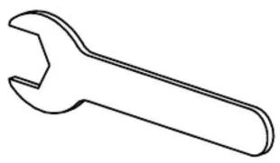 Line drawing of a wrench (no text or symbols)