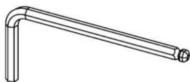 Line drawing of a bent pipe or support structure with no text or symbols