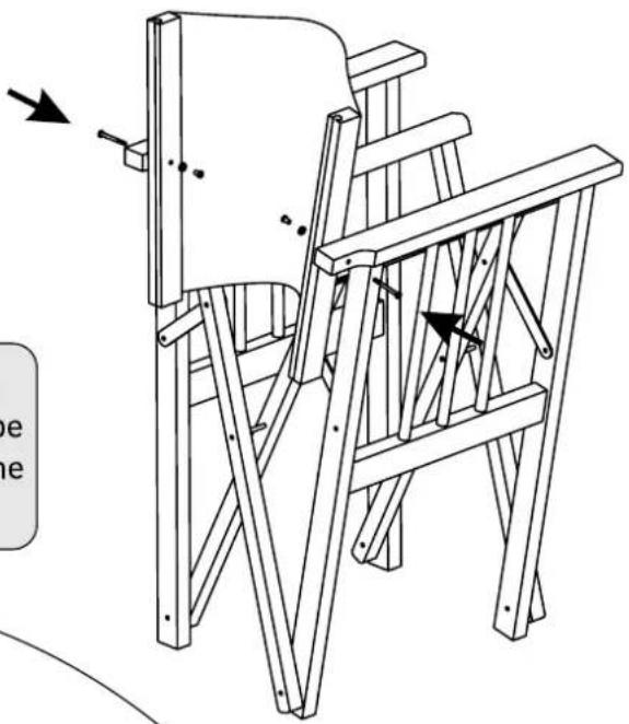 Technical line drawing of a wooden structure with beams and supports, showing structural components and directional arrows (no text or symbols)