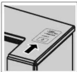 Simple line drawing of a laptop with an open lid and an arrow pointing to the screen (no text or symbols).