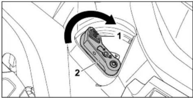 STIHL RMA 443 - Aizvērt smalcināšanas vāku - 1